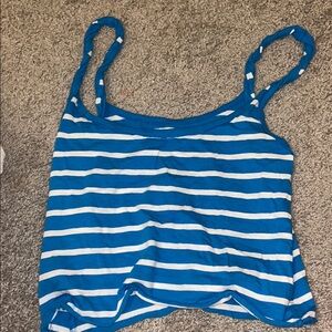 Aerie Vibrant Blue and White Striped Top